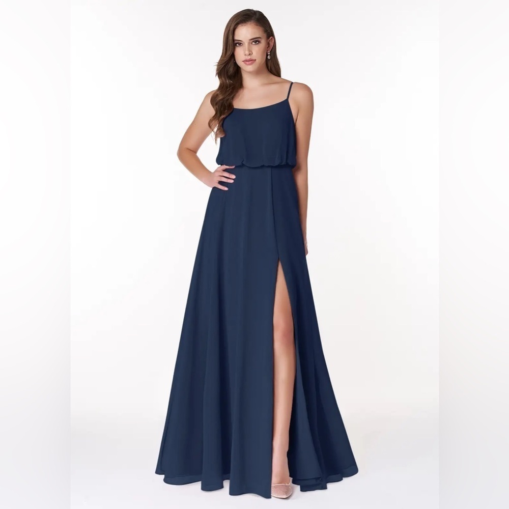 Azazie NEW Lupe Bridesmaid Dress size 4 in dark navy blue formal wedding guest